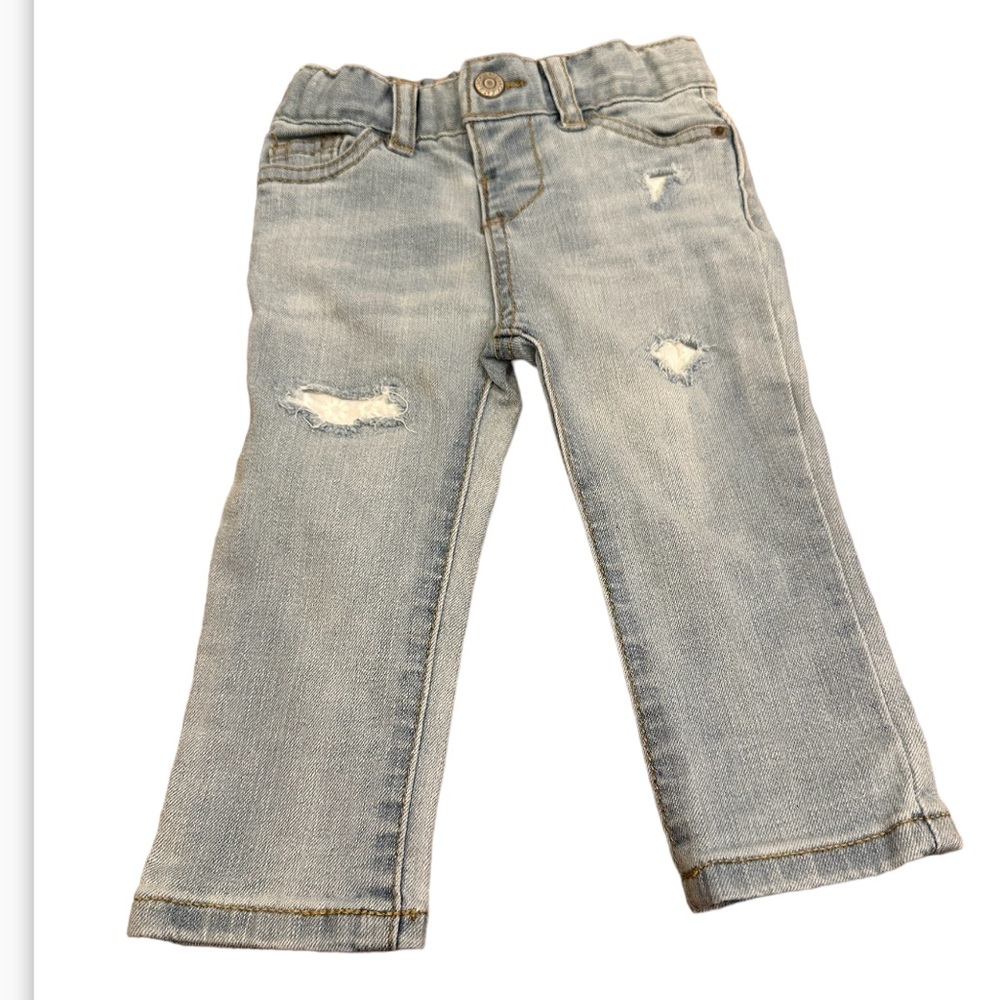 Cat & Jack super stretchy. Skinny jeans with adjustable waist.